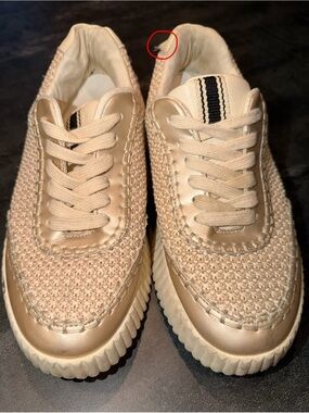 ShuShop Cream Woven-Textured Platform Sneakers